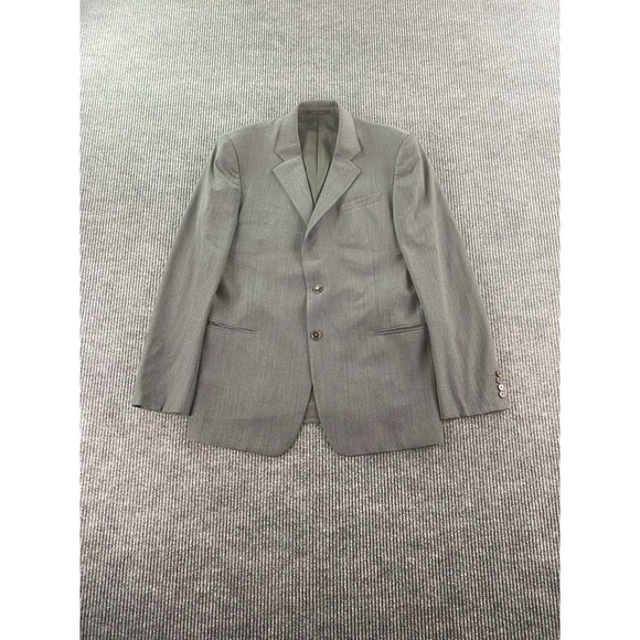 Armani Suit Jacket 42 L Gray Wool Solid Designer Luxury Premium Italy Sport Coat - Picture 1 of 14